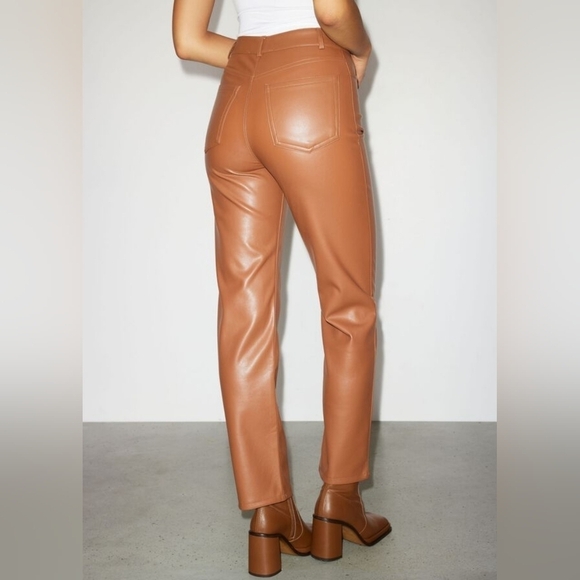 *Host Pick* NWT Size 6 Dynamite Vegan Leather Straight Leg Pants - Picture 2 of 6